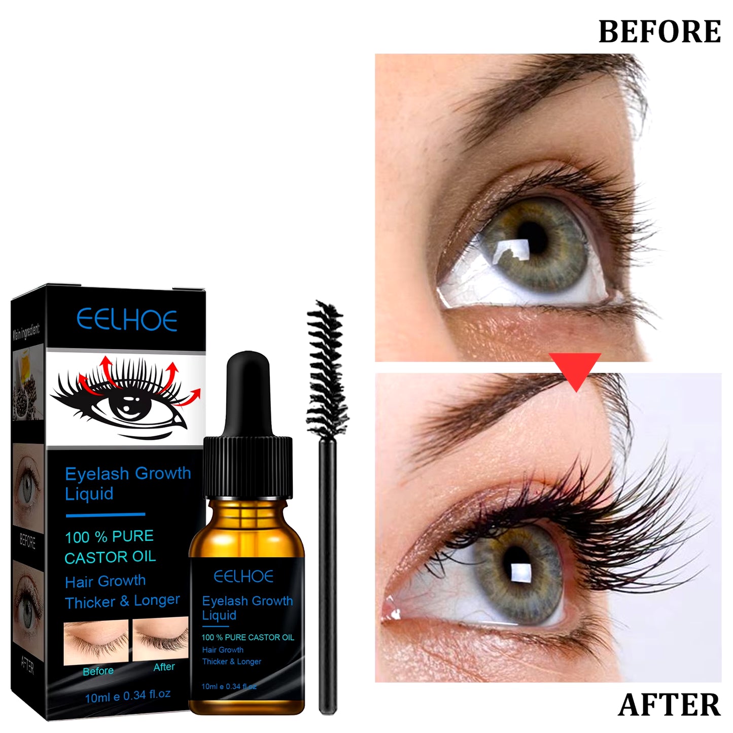 Fast Eyelash Growth Serum Longer Fuller Thicker Lashes Eyelashes Growing Eyebrow Enhancer Essence Liquid Eye Care Products 10Ml